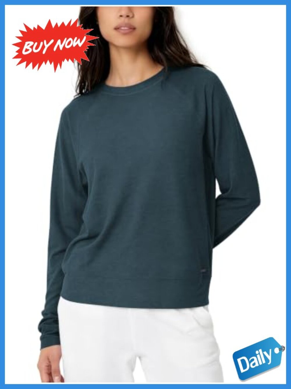 Women's Long Sleeve Crewneck Performance Top Raglan UPF 50+
